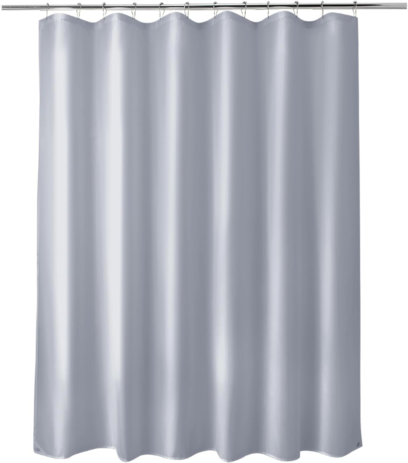 Fabric Shower Curtain Liner, Gray Shower Curtain Liner with 2 Magnets, 70 X 72 Inches, Cloth Shower Liner Waterproof Polyester, 85GSM, Easy Installation, Machine Washable, Blue Gray