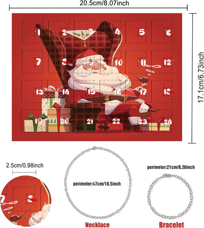 Charm Bracelet Advent Calendar 2025 DIY Bracelet Making Kit 24 Days Christmas Countdown Calendar for Girl Kids Teens