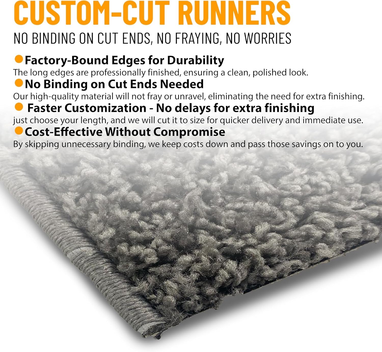 2' X 6' Shaggy Runner Rug - Plush & Cozy Non-Slip Carpet for Bedroom, Living Room, Bathroom & Entryway - Durable & High-Traffic Friendly for Hallways & Dorms, Gray