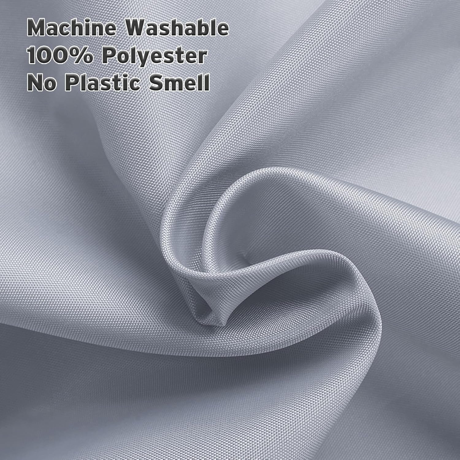 Fabric Shower Curtain Liner, Gray Shower Curtain Liner with 2 Magnets, 70 X 72 Inches, Cloth Shower Liner Waterproof Polyester, 85GSM, Easy Installation, Machine Washable, Blue Gray