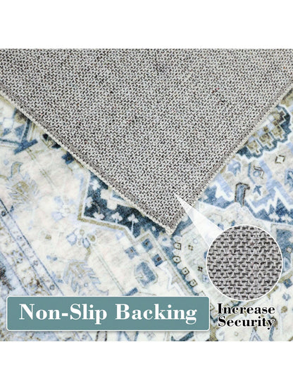 Washable Area Rugs Individually Printed Rugs Ultra Thin Soft Rugs Foldable Indoor Rugs Distressed Printed Rugs Suitable for Living Room Office Bedroom