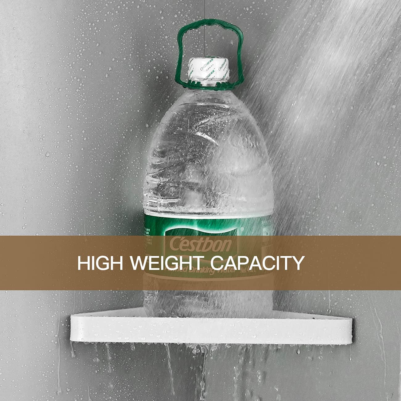 Bathroom Shelves Wall Mounted Glass Corner Shelf for Bathroom Floating Shelf Tempered Glass Wall Organizer 2-Tier(White)