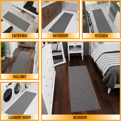 2' X 6' Shaggy Runner Rug - Plush & Cozy Non-Slip Carpet for Bedroom, Living Room, Bathroom & Entryway - Durable & High-Traffic Friendly for Hallways & Dorms, Gray