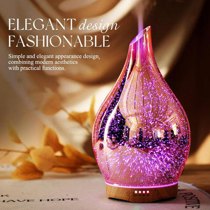 280ML Essential Oil Diffuser, Aroma Ultrasonic Humidifier with Remote Control, BPA Free, Auto Shut-Off, Timer Setting