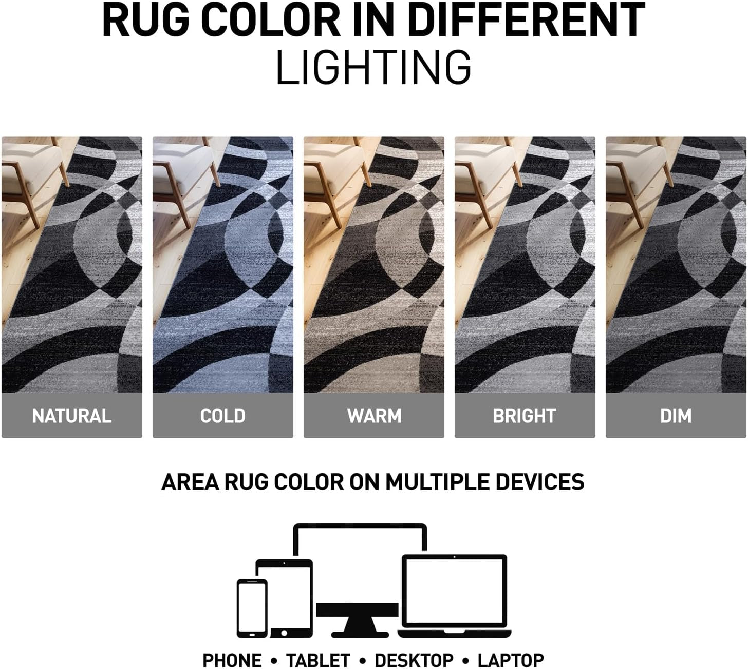 Contemporary Abstract Circles Perfect for High Traffic Areas of Your Living Room,Bedroom,Home Office,Kitchen Area Rug 6'6" X 9' Gray