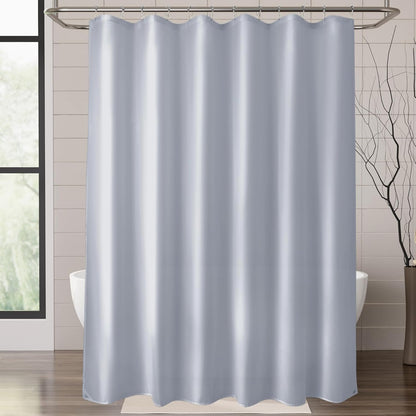 Fabric Shower Curtain Liner, Gray Shower Curtain Liner with 2 Magnets, 70 X 72 Inches, Cloth Shower Liner Waterproof Polyester, 85GSM, Easy Installation, Machine Washable, Blue Gray