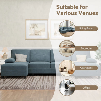 Modern U-Shape Sectional Sofa, Chenille Fabric Modular Couch, 4 Seat Oversized Sofa with Chaise for Living Room