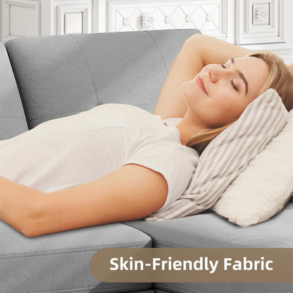 Modern U-Shape Sectional Sofa for Living Room, Chenille Fabric Modular Couch, 4 Seat Oversized Sofa with Chaise for Apartment,White