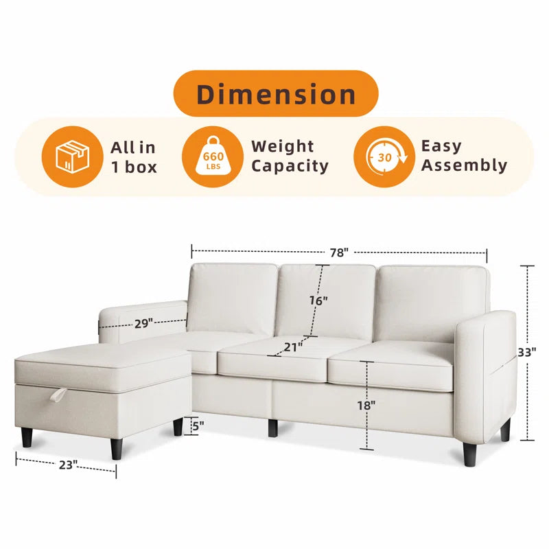 Harkeerat 78" Upholstered Sofa Couch