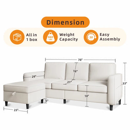 Harkeerat 78" Upholstered Sofa Couch